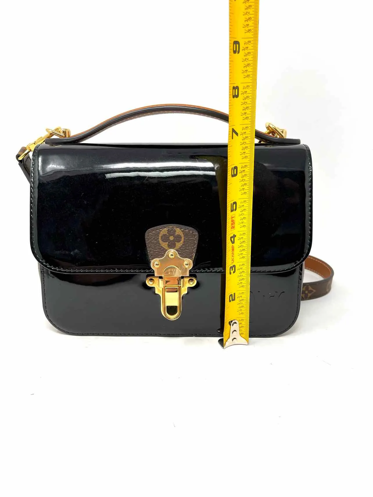 Louis Vuitton Black/Brown Patent Monogrammed W/ DUST BAG Crossbody Purse