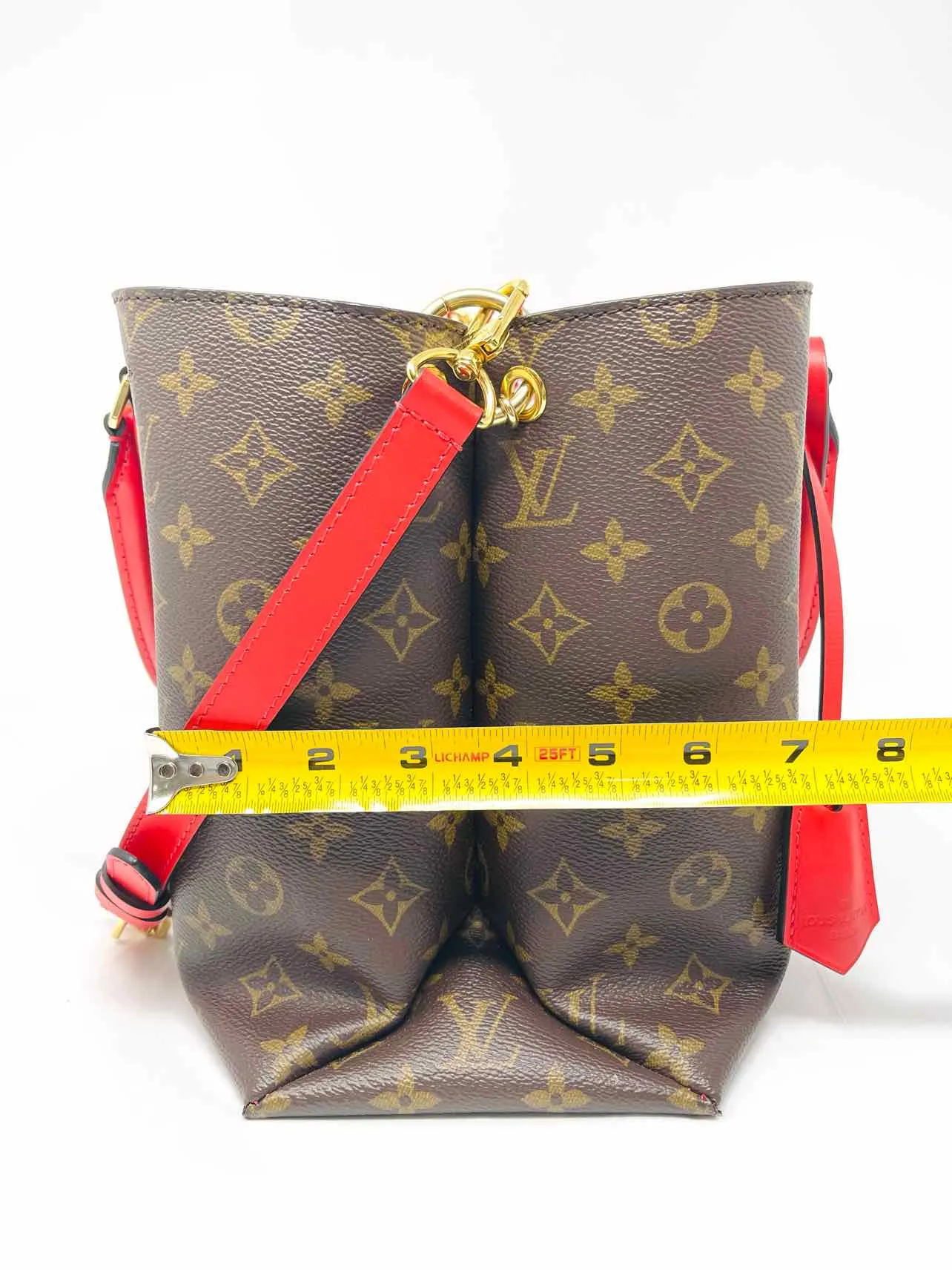 Louis Vuitton Brown/Red Monogrammed W/ BOX!!! Designer Tote