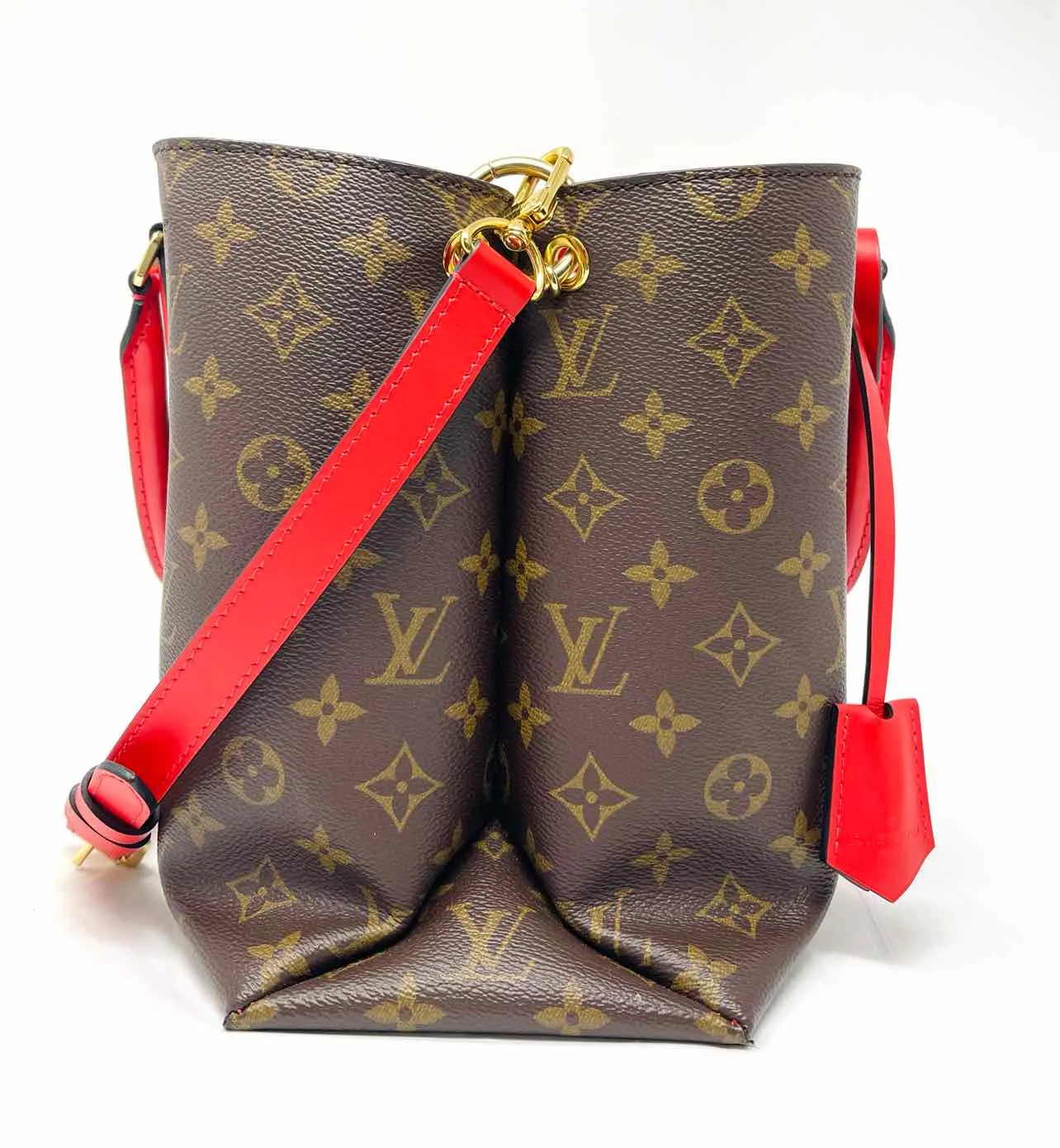 Louis Vuitton Brown/Red Monogrammed W/ BOX!!! Designer Tote