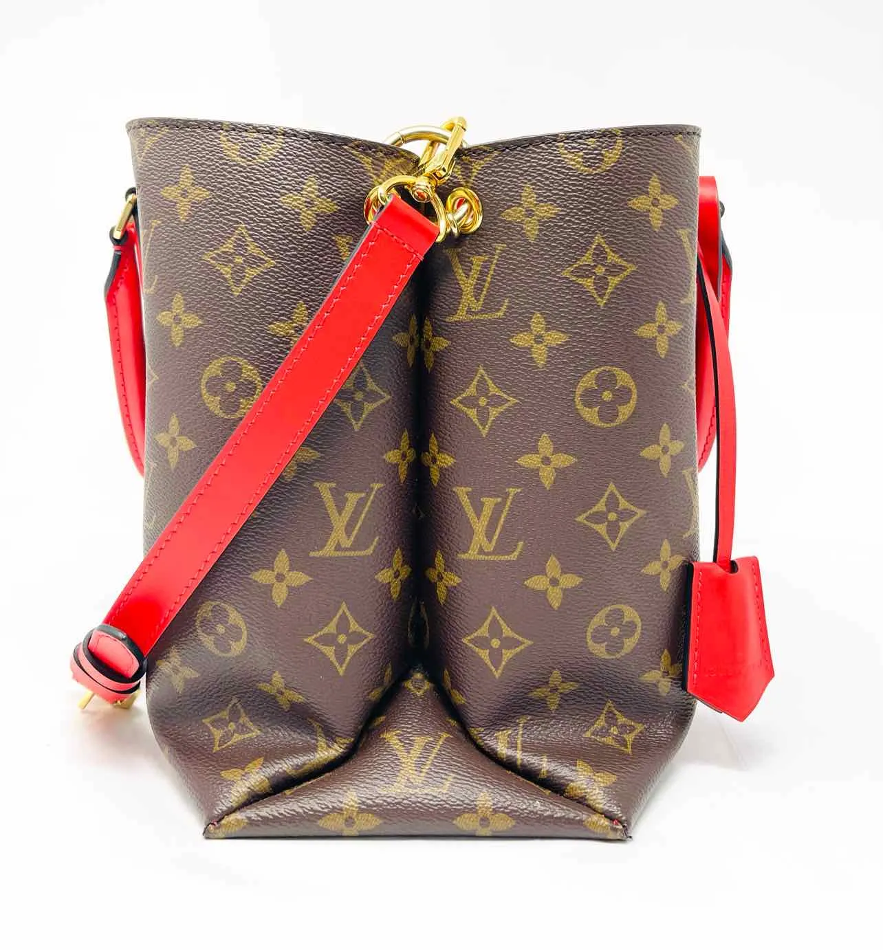 Louis Vuitton Brown/Red Monogrammed W/ BOX!!! Designer Tote