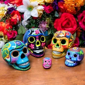 <FONT COLOR="RED">JUST IN!!</FONT> 6 Pack Medium Ceramic Day of Dead Skull. Only $11.50ea.!!