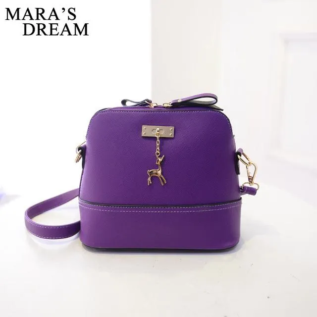 Mara's Dream women leather small shoulder bag women Deer Spliced Collision cross body bag Women shoulder bags girl messenger bag