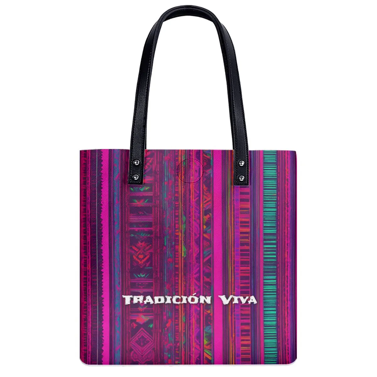 Mexican Serape Tote Bag Boho Beach Tradicion Viva PU Shoulder Bag