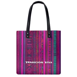 Mexican Serape Tote Bag Boho Beach Tradicion Viva PU Shoulder Bag