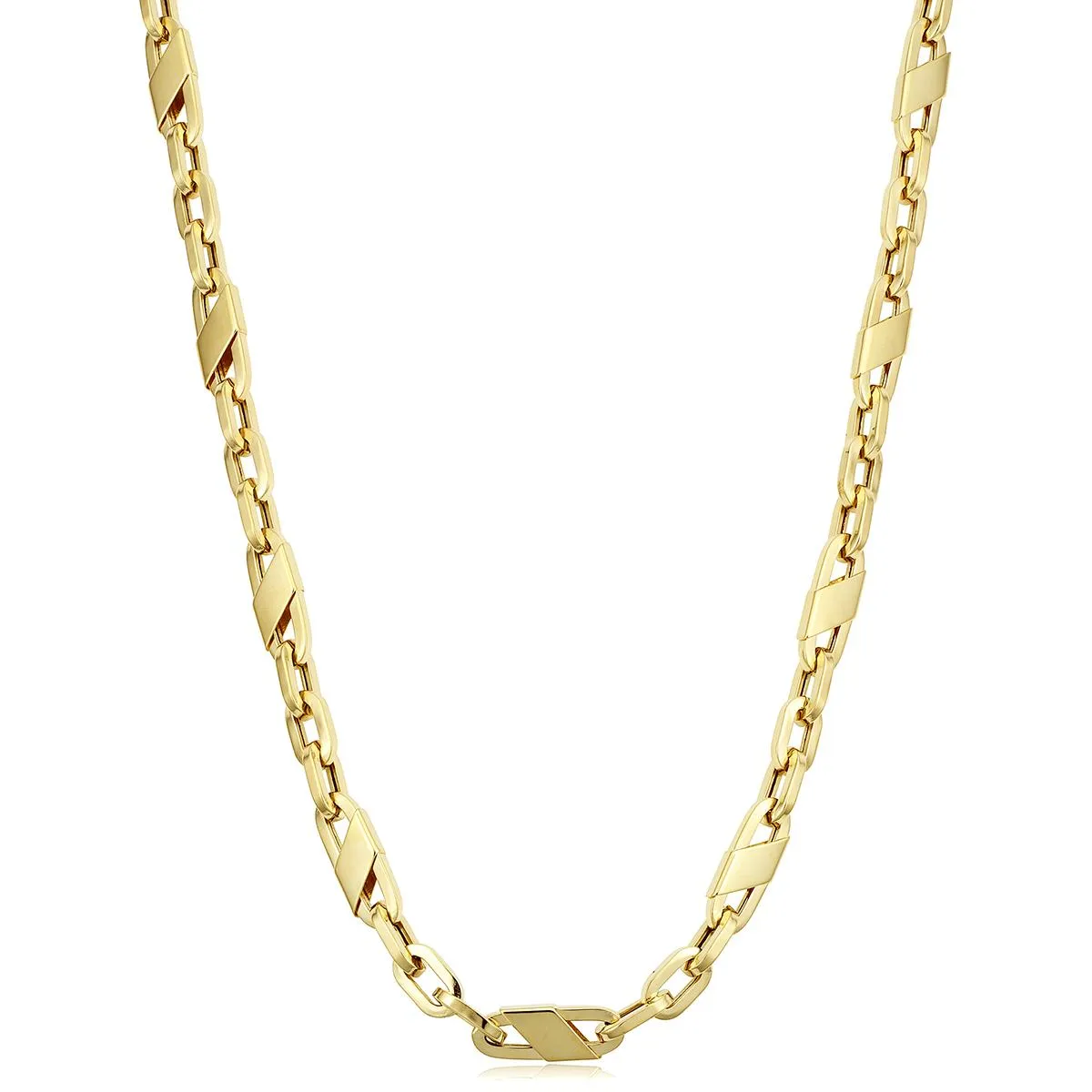 MODERN YELLOW GOLD FANCY MARINER LINK CHAIN