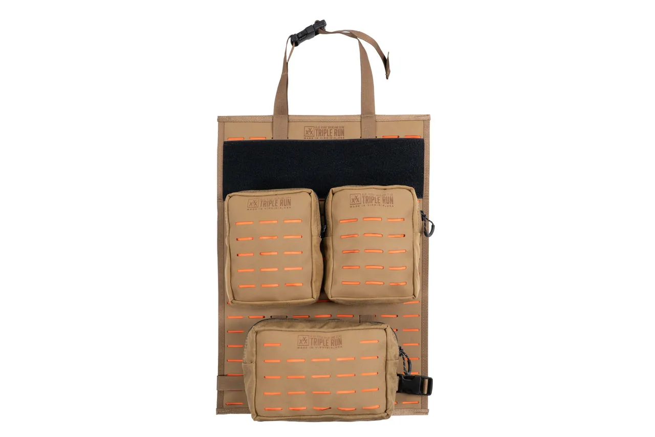 MOLLE Seat Back Panel - 14" x 20" Coyote/Orange | Triple Run