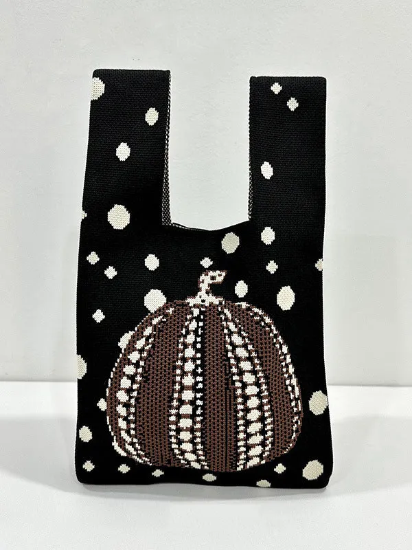 Polka-Dot Split-Joint Woven Bags Handbags