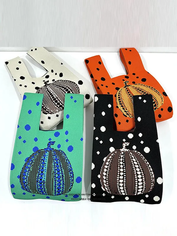 Polka-Dot Split-Joint Woven Bags Handbags