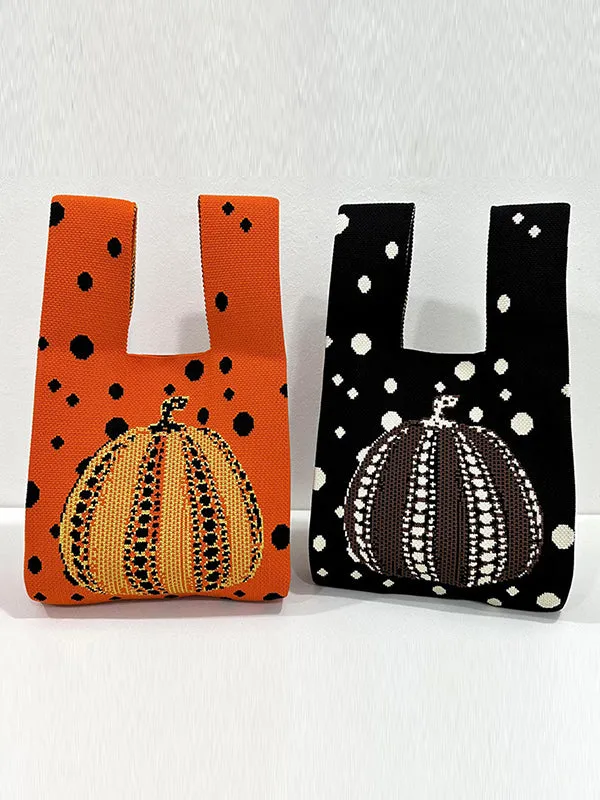 Polka-Dot Split-Joint Woven Bags Handbags