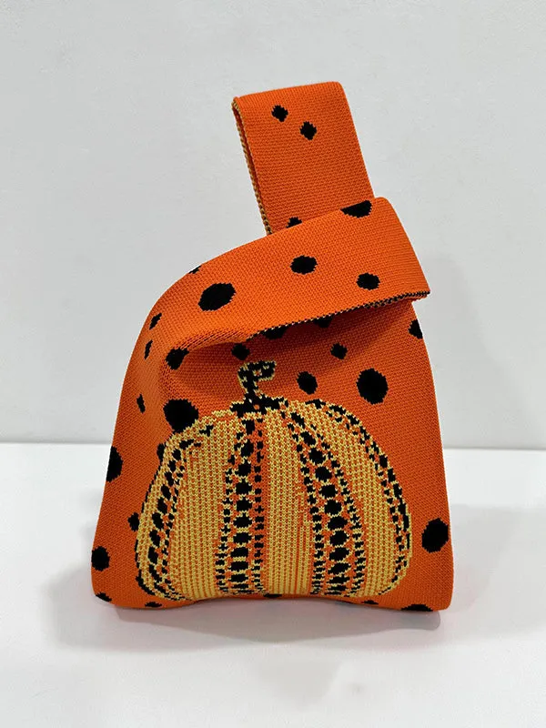 Polka-Dot Split-Joint Woven Bags Handbags