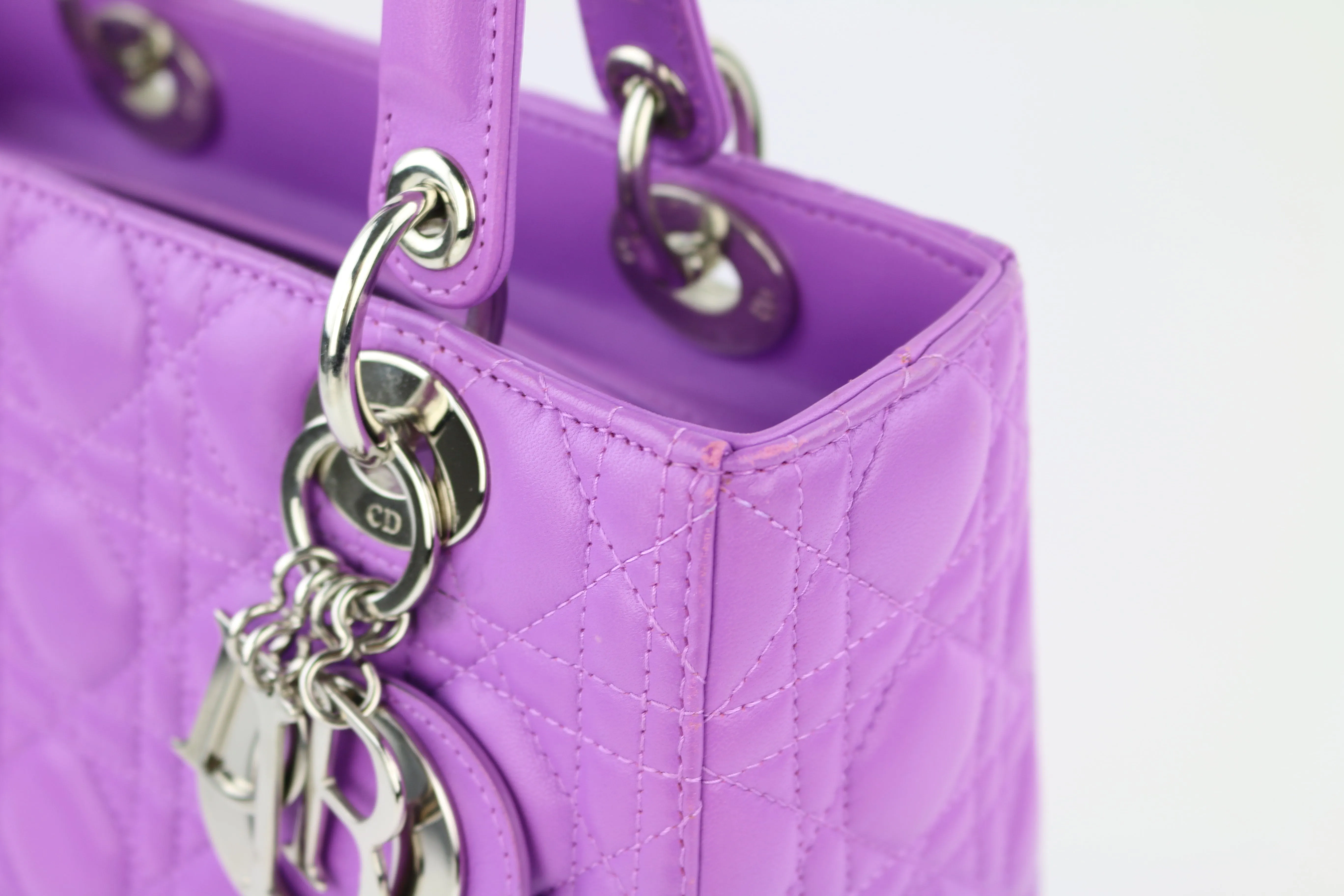 Purple Lambskin Medium Lady Dior