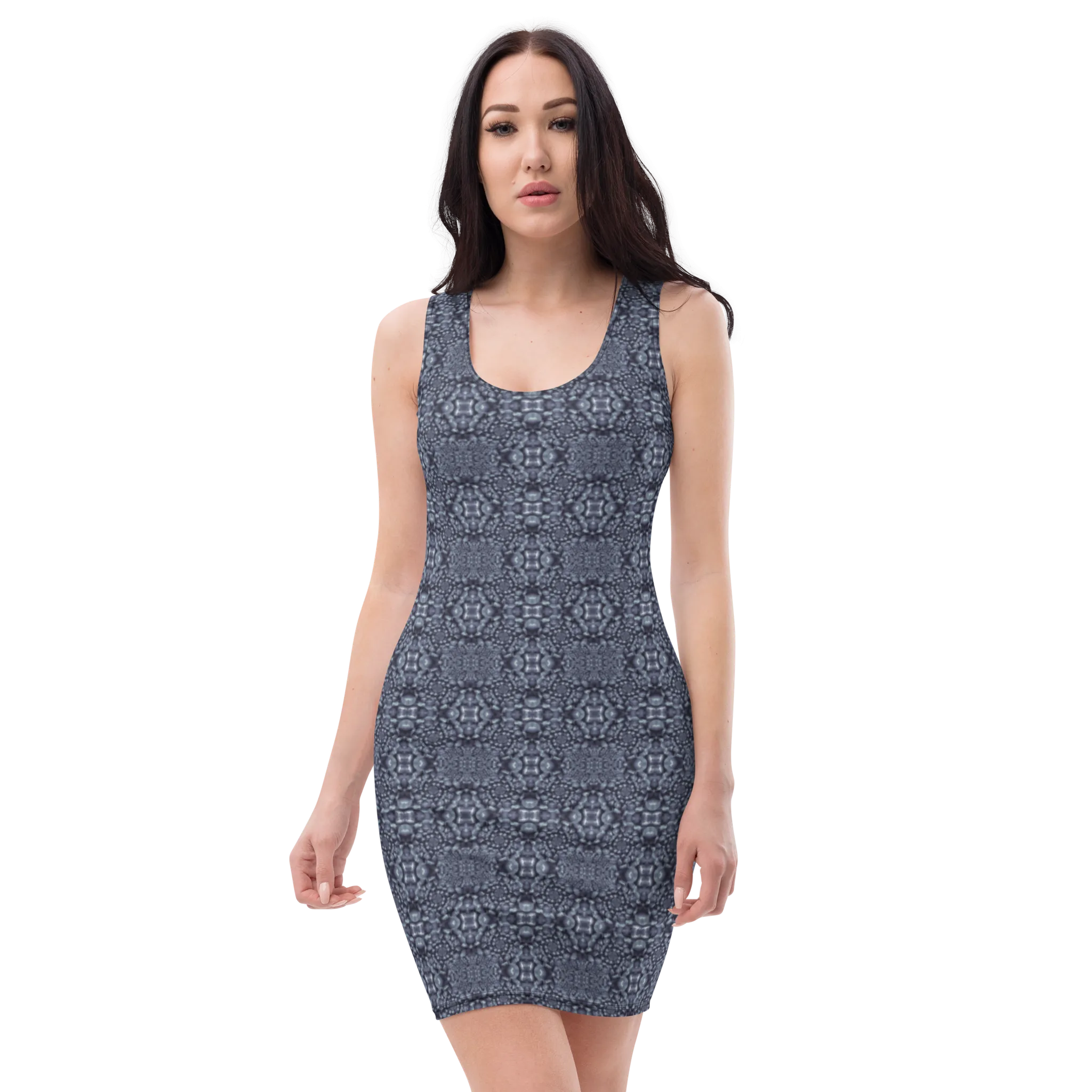 Recursia Indranet Pencil Dress In Blue