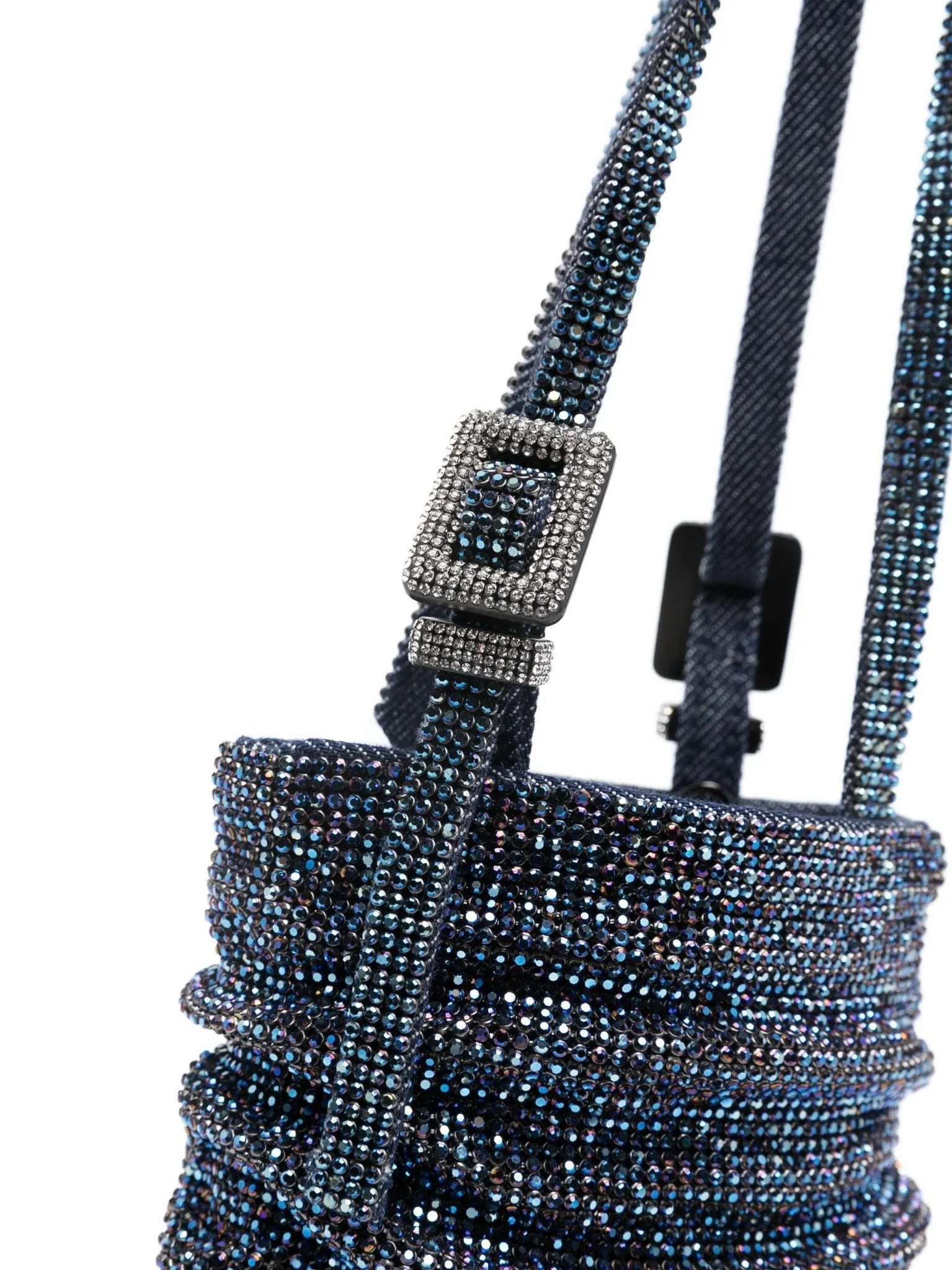 rhinestone-embellished ruched mini bag