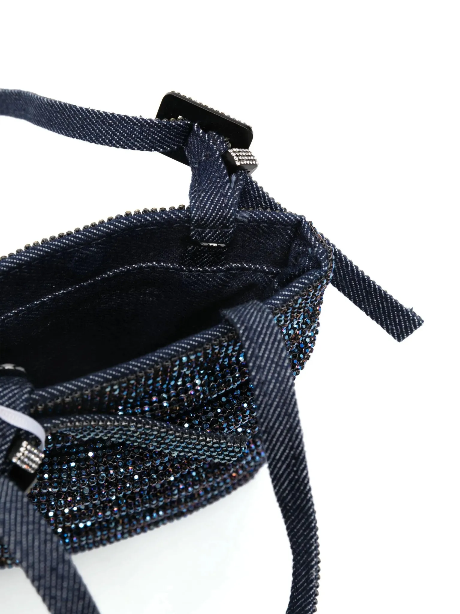 rhinestone-embellished ruched mini bag