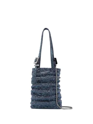 rhinestone-embellished ruched mini bag