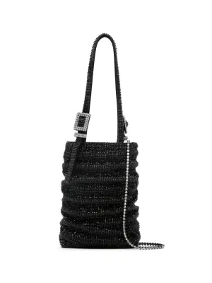 rhinstone-embellished ruched mini bag