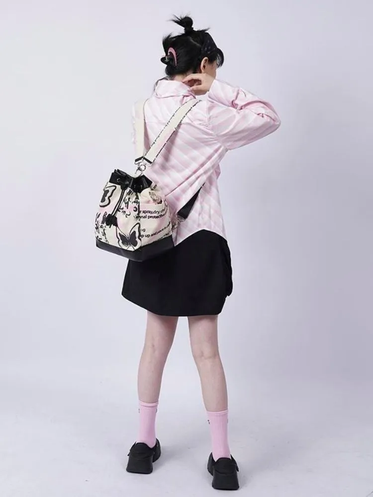 Sweet cool shoulder Messenger bucket bag【s0000003310】