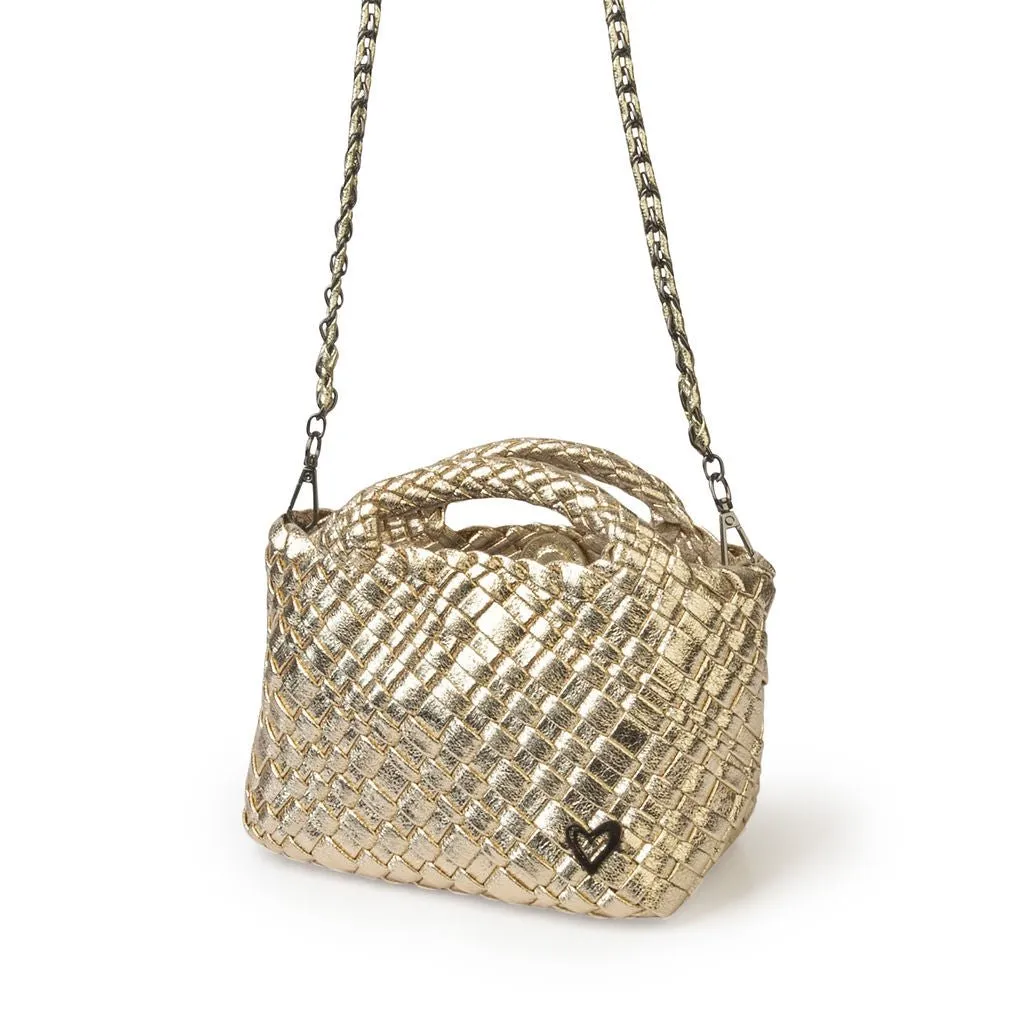 Tiny Mini Woven Tote - Gold (Restocks early Sept)