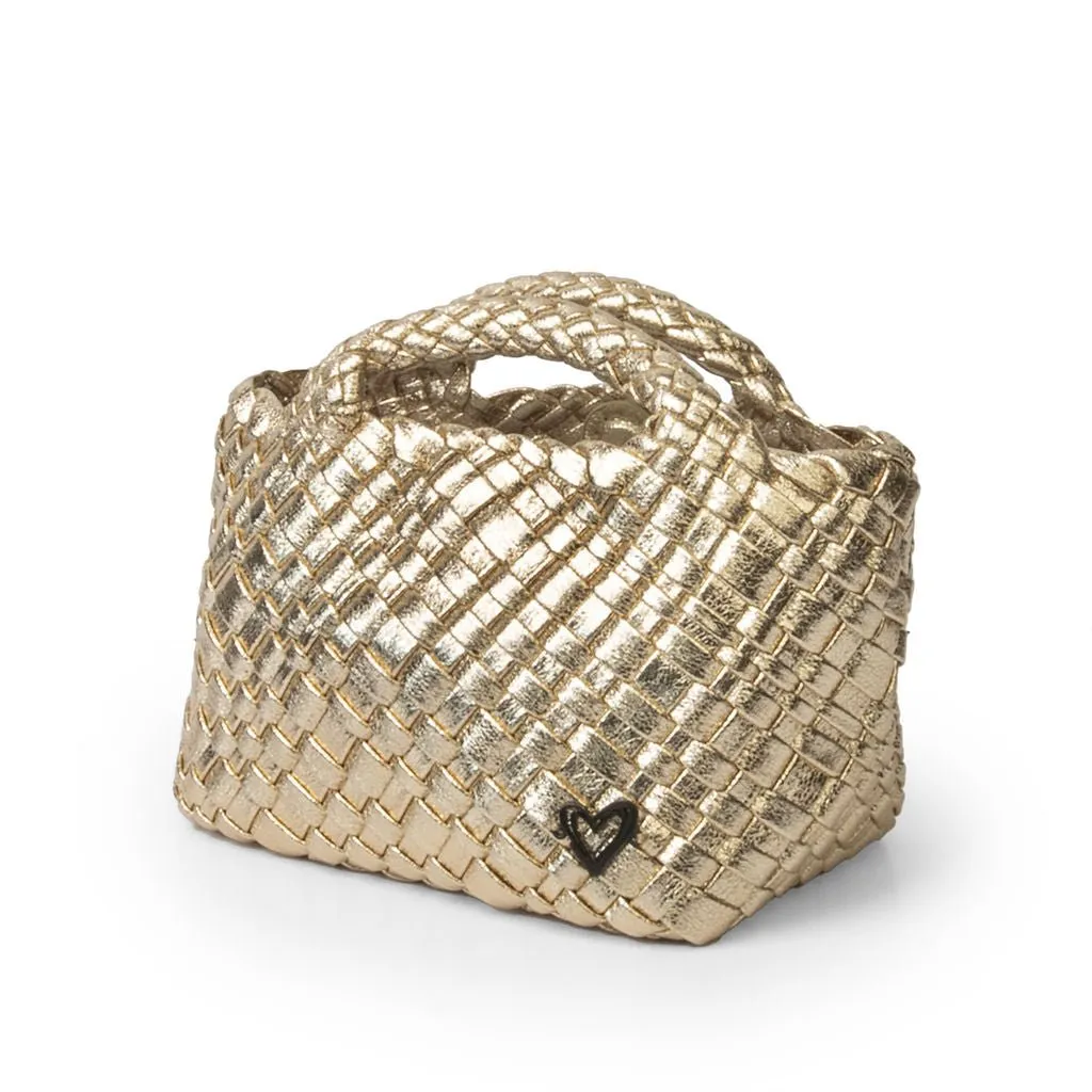 Tiny Mini Woven Tote - Gold (Restocks early Sept)