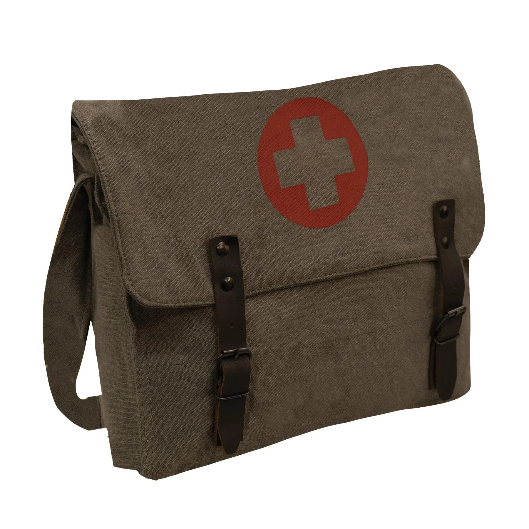 Vintage Medic Canvas Bag With Cross