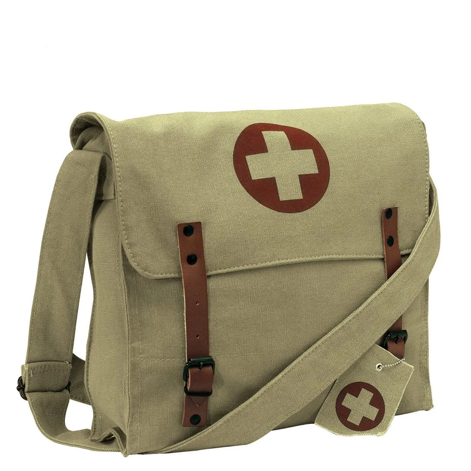 Vintage Medic Canvas Bag With Cross