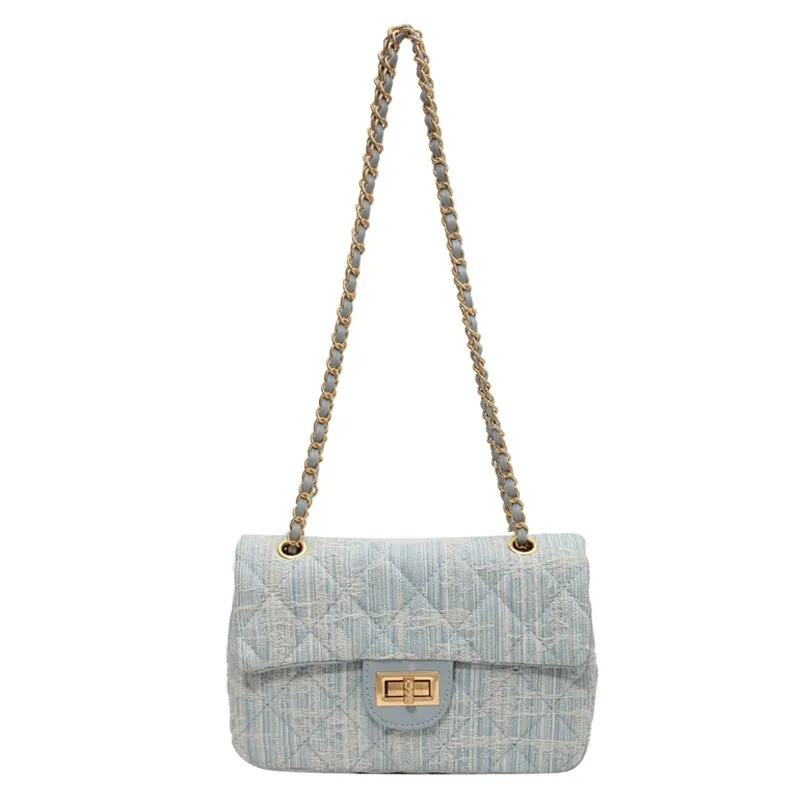 Women's Denim Quilted Best Selling Chain Bag