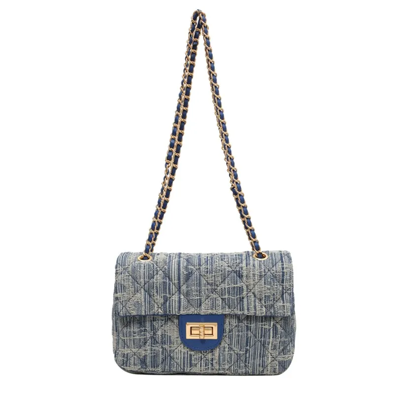 Women's Denim Quilted Best Selling Chain Bag