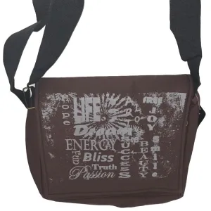 Yak & Yeti Words of Inspiration Brown Messenger Bag