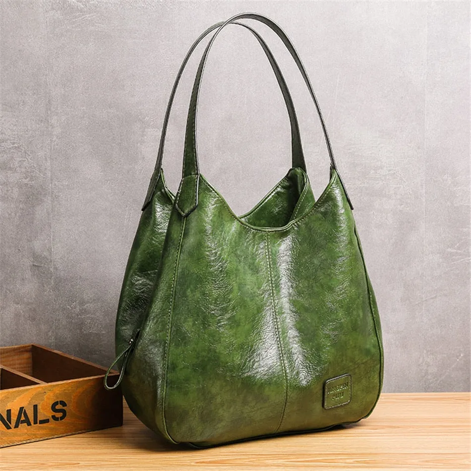 YES  Large Capacity Top Handle Handbag Ladies Retro Street Shopping Tote Bags for Women 2022 Summer Green Daily Work Handbags